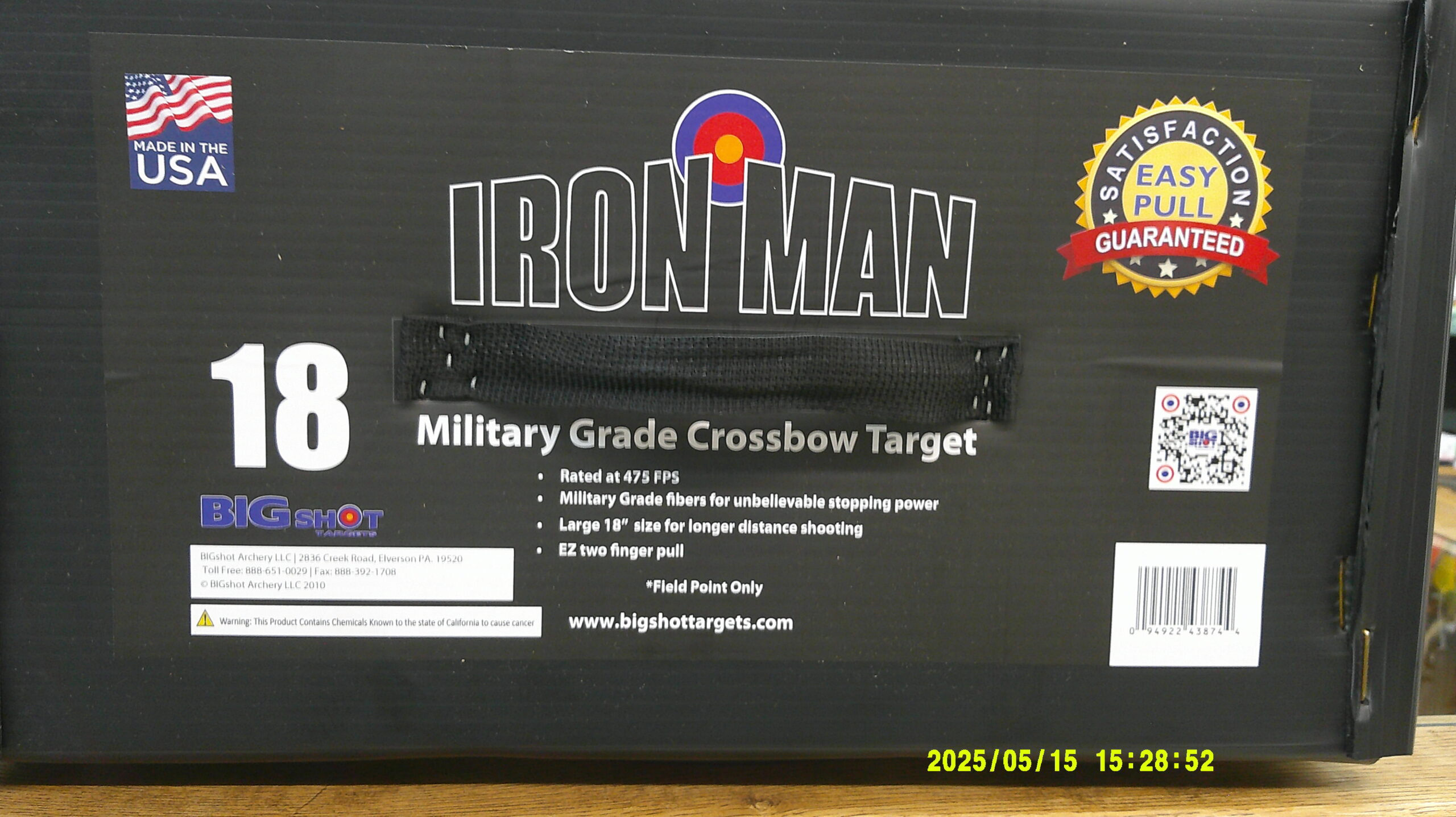 Big Shot Iron Man 18 crossbow target 450FPS