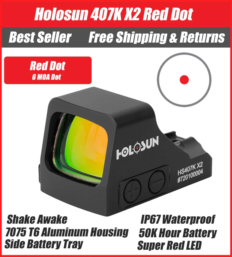 Holosun HS407K X2 8 MOA Red Dot - Image 2